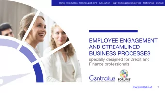 EMPLOYEE ENGAGEMENT  AND STREAMLINED  BUSINESS PROCESSES  specially designed for Credit and