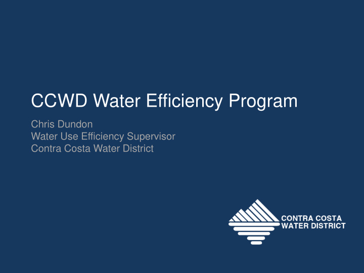 ccwd water efficiency program