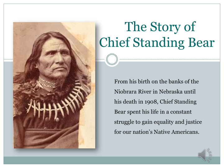 the story of chief standing bear