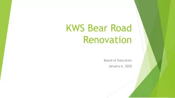 Renovation  Board of Education  January 6, 2020  Project Approval Status (Local Referendum)  Thank