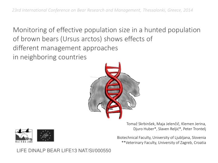 monitoring of effective population size in a hunted