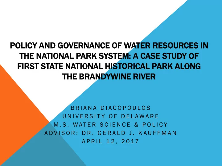 policy cy a and g governance ce of water r resou ources i