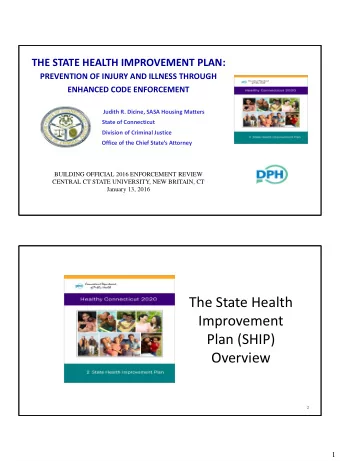 Overview  2  1  The SHIP Vision  A coalition of diverse partners from local, regional, and