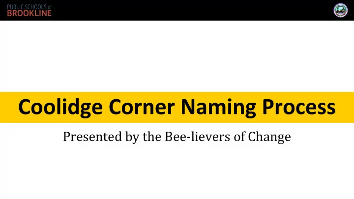 presented by the bee lievers of change in may 2018