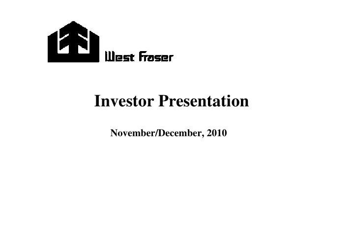 investor presentation