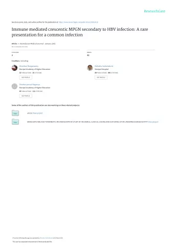 Immune mediated crescentic MPGN secondary to HBV infection: A rare  presentation for a common