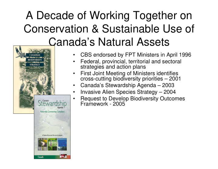 a decade of working together on conservation sustainable