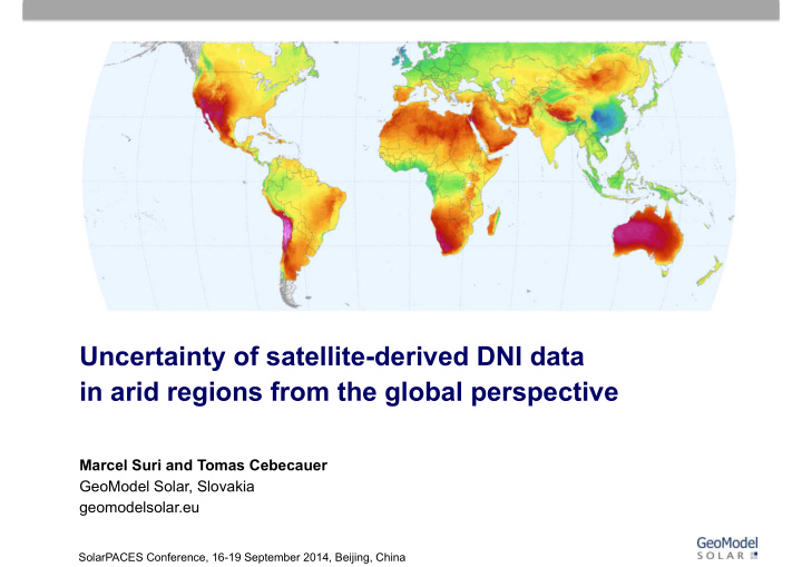 uncertainty of satellite derived dni data in arid regions