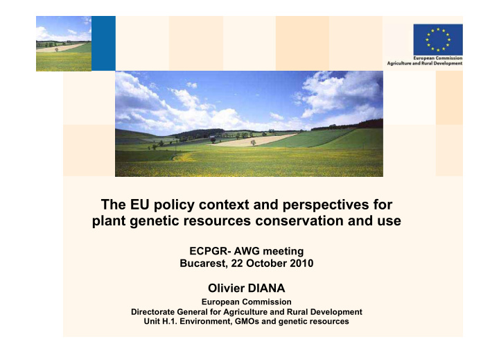 the eu policy context and perspectives for plant genetic
