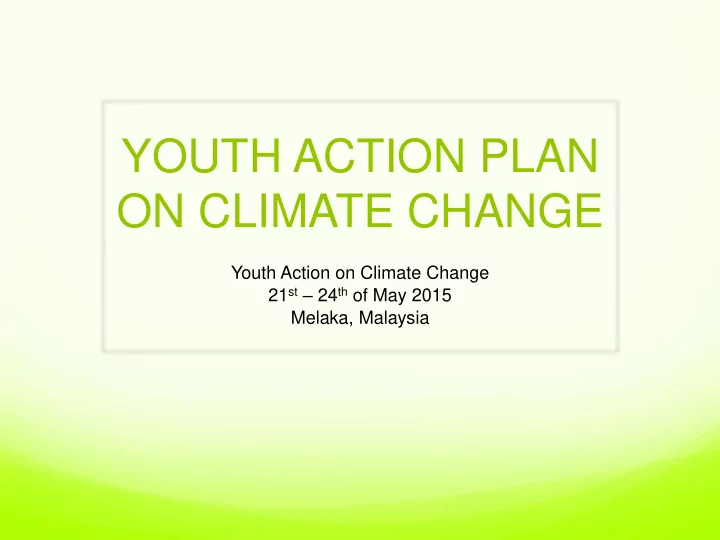 youth action plan