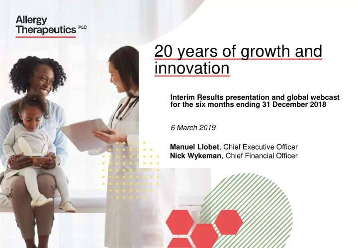 20 years of growth and innovation
