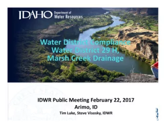 Welcome  Water Users/Right Holders  IDWR Staff  Elected Officials?  Public Information