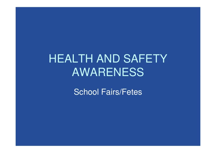 health and safety awareness awareness