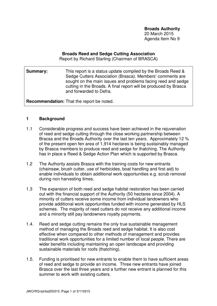 broads authority 20 march 2015 agenda item no 9 broads