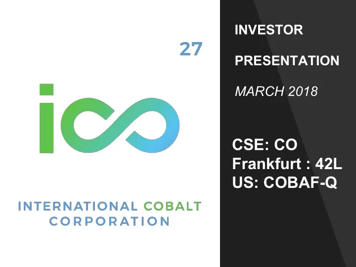 cse co frankfurt 42l us cobaf q forward looking statements