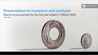 Presentation to investors and analysts  Result announcement for the full year ended 31 March 2020