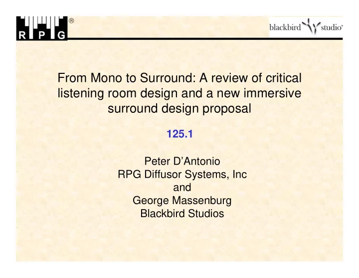 from mono to surround a review of critical listening room