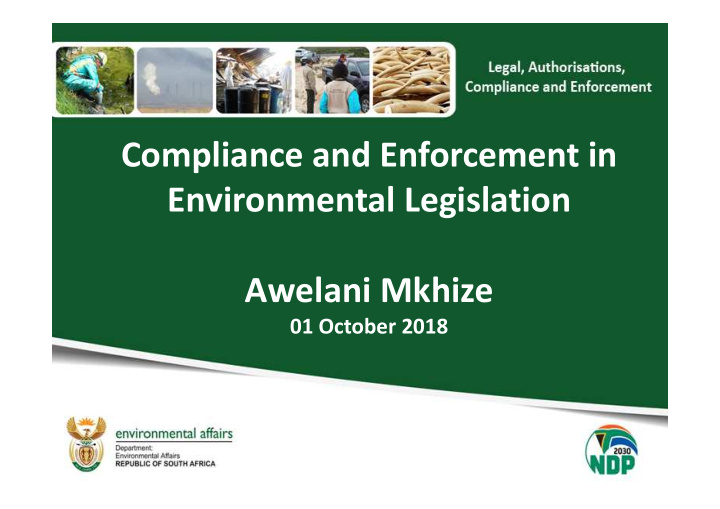 compliance and enforcement in environmental legislation