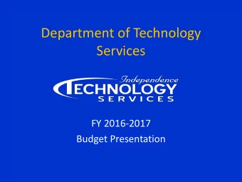 Services  FY 2016-2017  Budget Presentation  Refer to These Pages  Proposed Operating Budget  Page