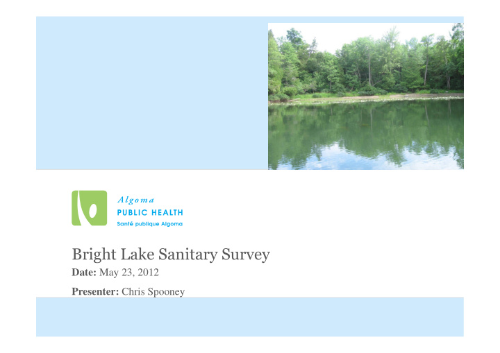 bright lake sanitary survey
