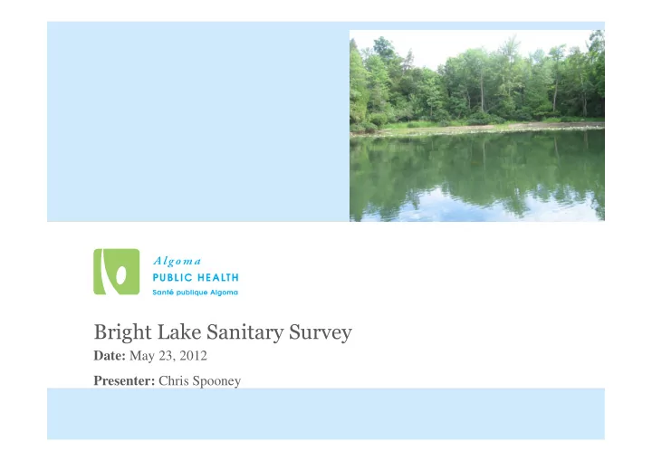 bright lake sanitary survey