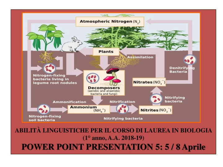 abilit linguistiche per il corso di laurea in biologia 1