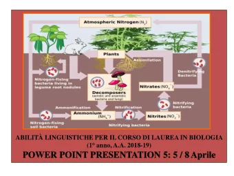 ABILIT LINGUISTICHE PER IL CORSO DI LAUREA IN BIOLOGIA (1  anno, A.A. 2018-19)  POWER POINT