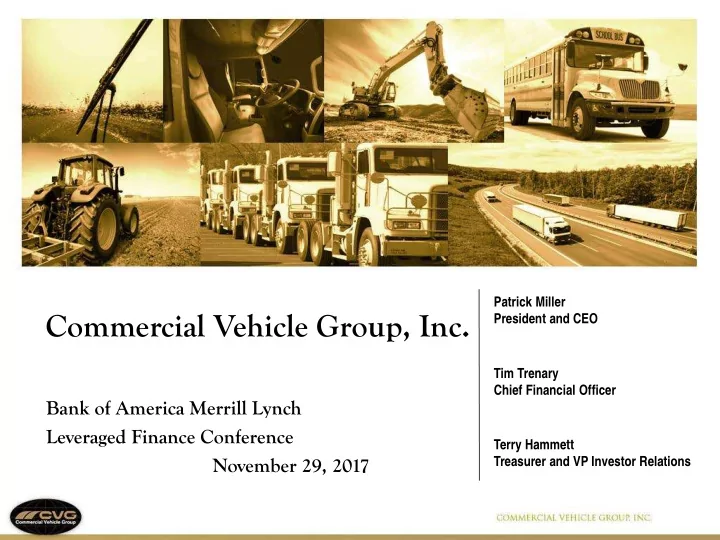 commercial vehicle group inc