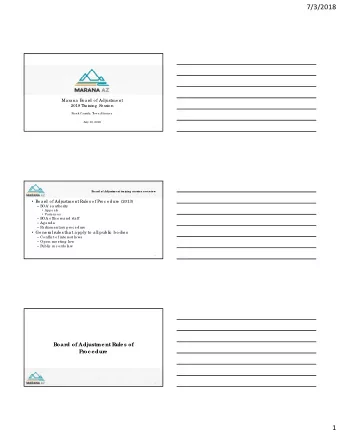 7/3/2018  Ma ra na  Bo a rd o f Adjustme nt  2018 T  ra ining  Se ssio n  F  ra nk Ca ssidy, T  o