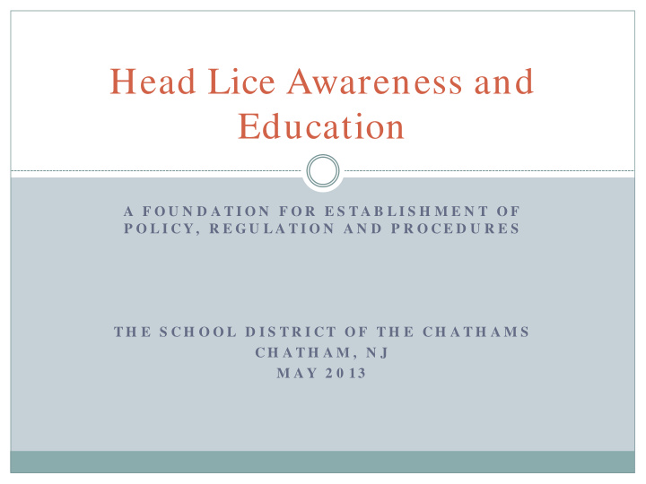 head lice awareness and education