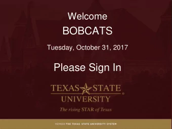 BOBCATS  Tuesday, October 31, 2017  Please Sign In  AGENDA  ACCOUNTS PAYABLE  Food Purchase