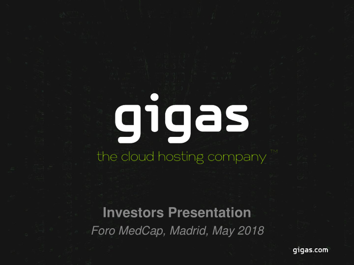 investors presentation