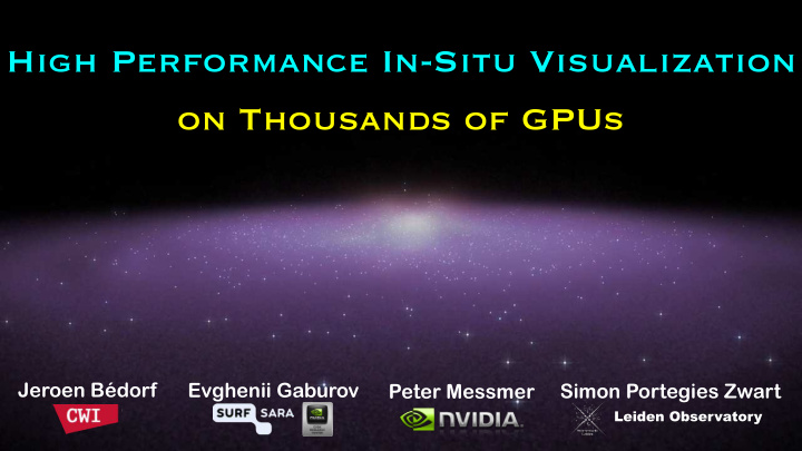 high performance in situ visualization on thousands of