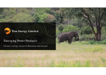 Emerging Power Producer  Cleaner energy vision for Botswana and beyond  Disclaimer  The