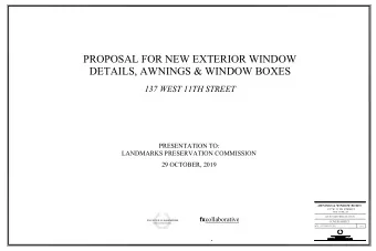 PROPOSAL FOR NEW EXTERIOR WINDOW  DETAILS, AWNINGS &amp; WINDOW BOXES  137 WEST 11TH STREET