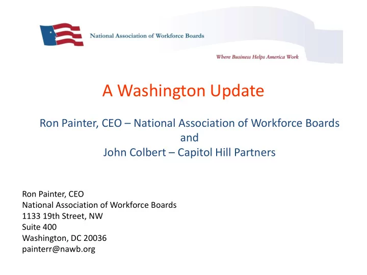 a washington update