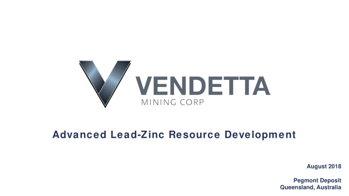 advanced lead zinc resource development