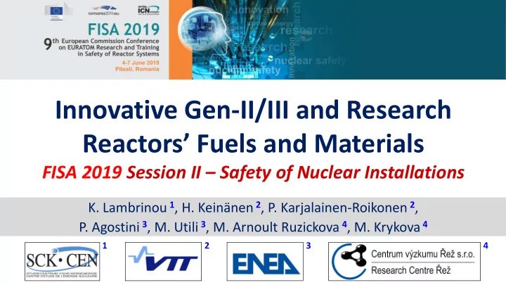 innovative gen ii iii and research reactors fuels and