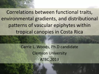 environmental gradients, and distributional  patterns of vascular epiphytes within  tropical