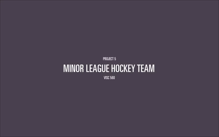minor league hockey team
