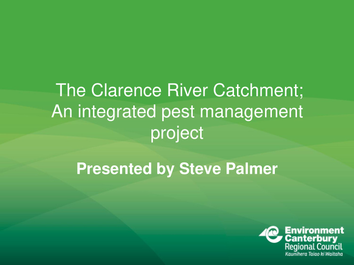 the clarence river catchment an integrated pest