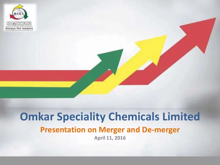 omkar speciality chemicals limited