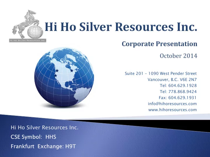 hi ho silver resources inc cse cse symbol ymbol hhs hhs
