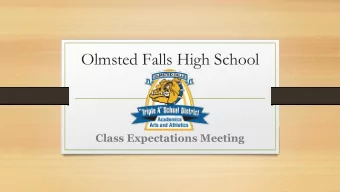 Olmsted Falls High School  Class Expectations Meeting  WELCOME  Mrs. Schafer  Important Updates