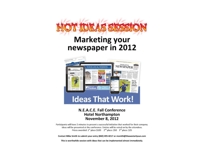 marketing your newspaper in 2012 entries new england