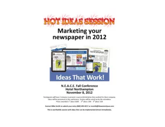 Marketing your newspaper in 2012  Entries  New England Newspapers Inc.-Feed your Mind, Feed a