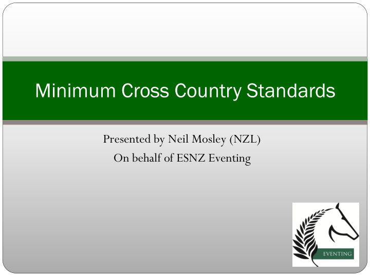 minimum cross country standards