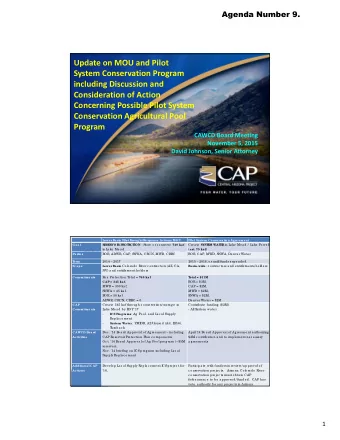 Near  term Efforts: Structural Deficit  Par  tie s  BOR, ADWR, CAP, SNWA, CRCN, MWD, CRBC  BOR,