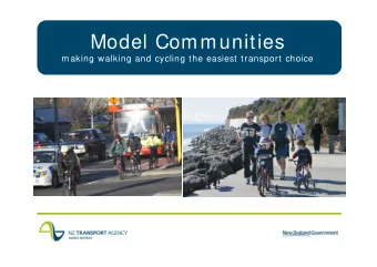 Model Communities  making walking and cycling the easiest transport choice  Model Community