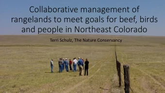 Collaborative management of  rangelands to meet goals for beef, birds  and people in Northeast